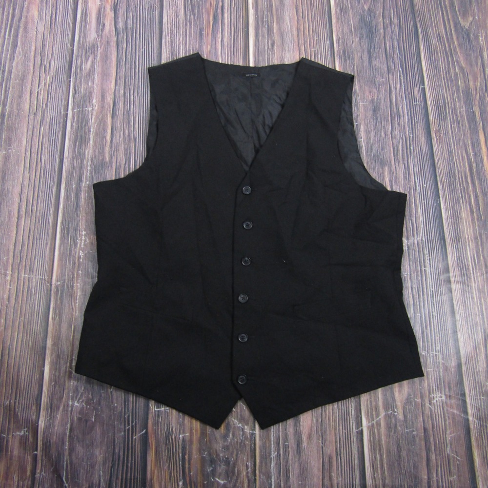 J. Ferrar Dress Vest Mens Large Black Slim Fit Formal Waistcoat Wedding